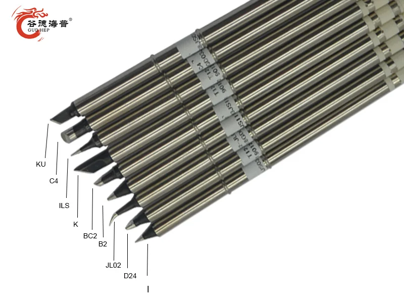 Gudhep Высокое качество Черный T12 паяльник наконечники K BC2 D24 C4 JL02 B2 KU I ILS для FX951 FX950