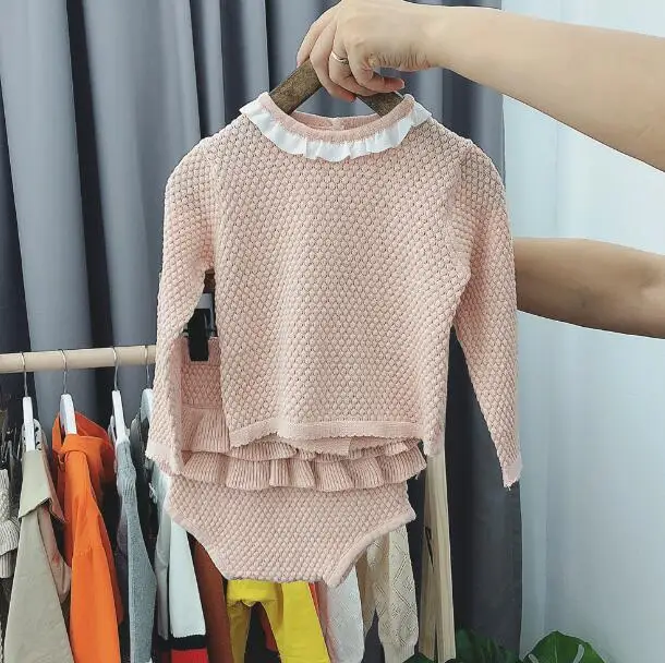 2018-Wholesale-Baby-Girls-Boys-Knitted-Set-Sweater-Ruffles-Shorts-Cotton-Baby-Girls-Suits-0-2T (2)