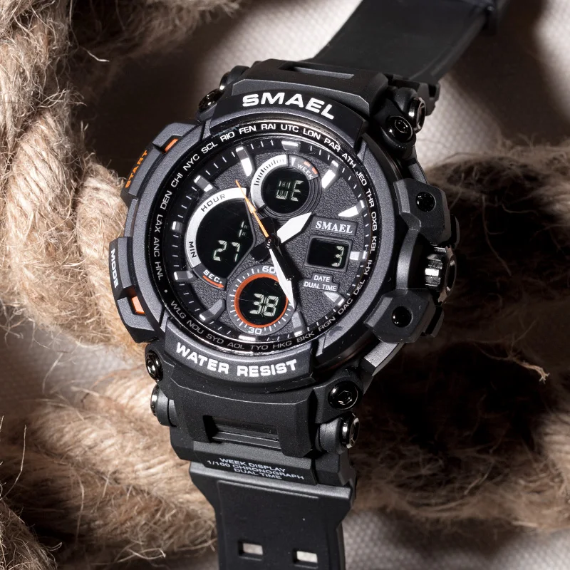  SMAEL Digital Watch Men Military Army Outdoor Sport Watch Water Resistant Date Calendar LED Electro