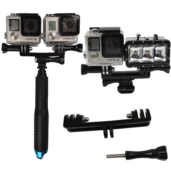Buy Free Shipping New Double GoPro Hero & LED Light