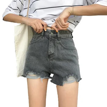 

Women High waist Denim Shorts 2019 Summer Fashion New Loose Female Hole Denim Shorts Thin Wild Ladies Short Pants JIA284
