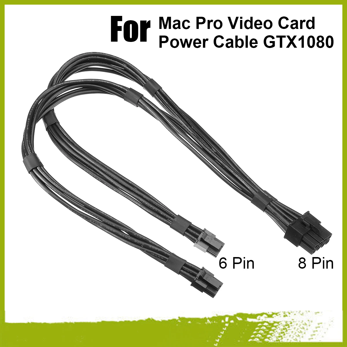 37 cm 16AWG Graphics Card Power Cord Dual Mini 6 Pin to 8 Pin PCI e for