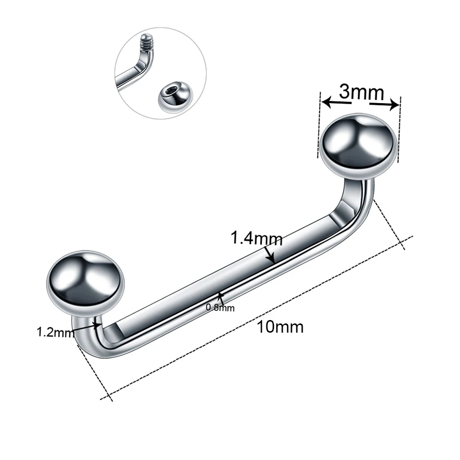 1 шт титановый дермальный Якорь Пирсинг поверхность штанги микро кожный пирсинг кожа дайвер микро дермальные ювелирные изделия сексуальные украшения для тела - Metal color: B  1.2X10X3X3mm