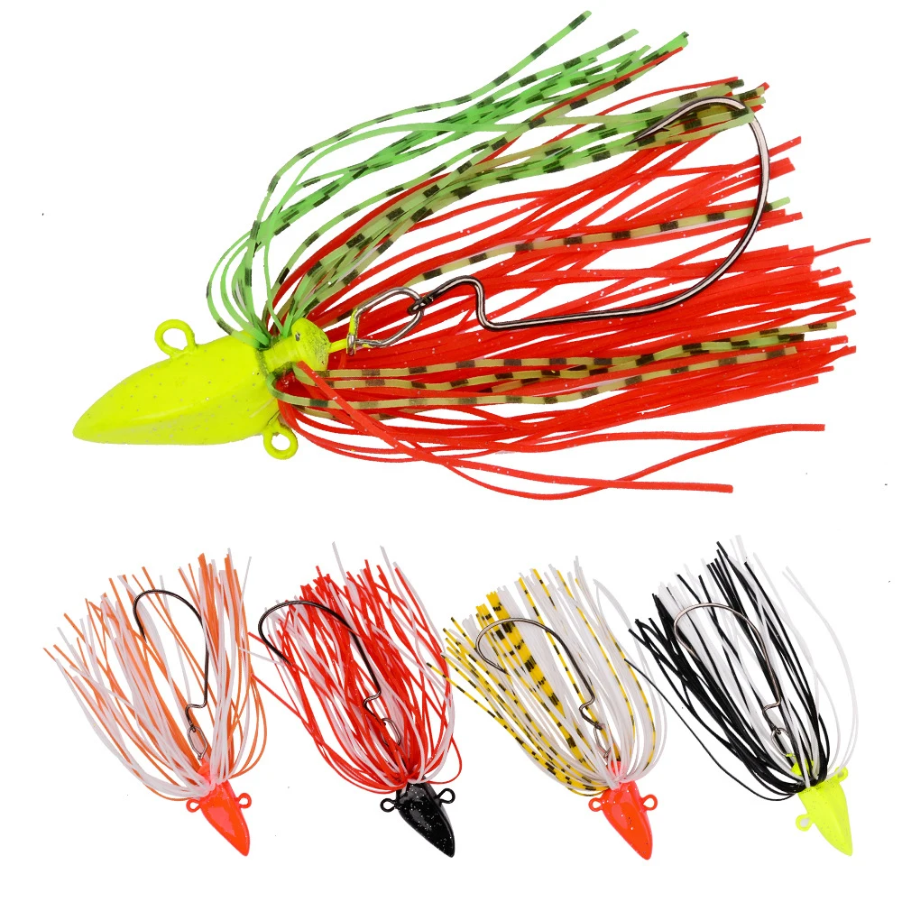 

5pcs/lot Fishing Lures with Spoon Lure 5g/7g/10g/14g Fishing Tackle with High Carbon Hook with Feather Metal Bass Bait