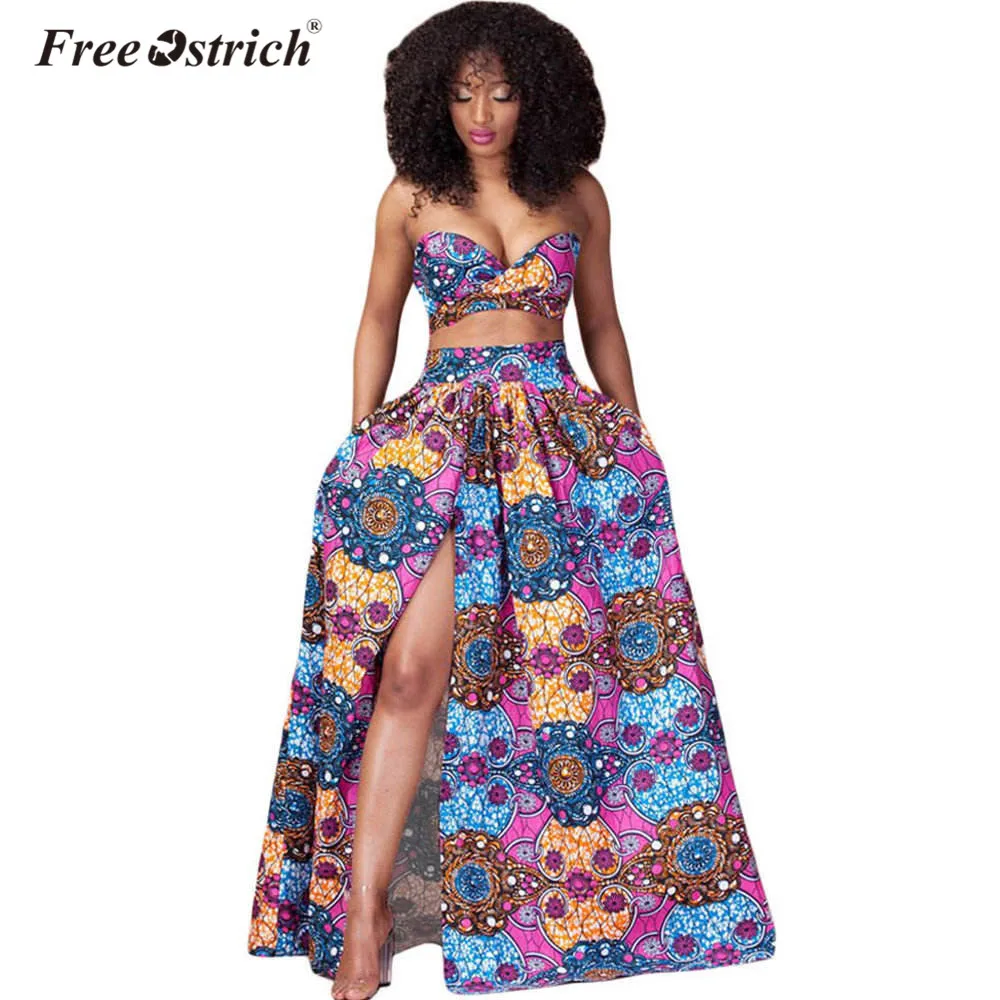 

Free Ostrich Women Irregular Long Skirt 2019 Summer Boho Vintage Print Side Slit Maxi Skirt High Waist Skirts Female L2535