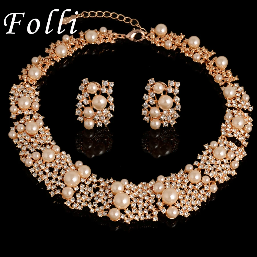 Exquisite Haute Couture Dubai Jewelry Set Charm Gold ...