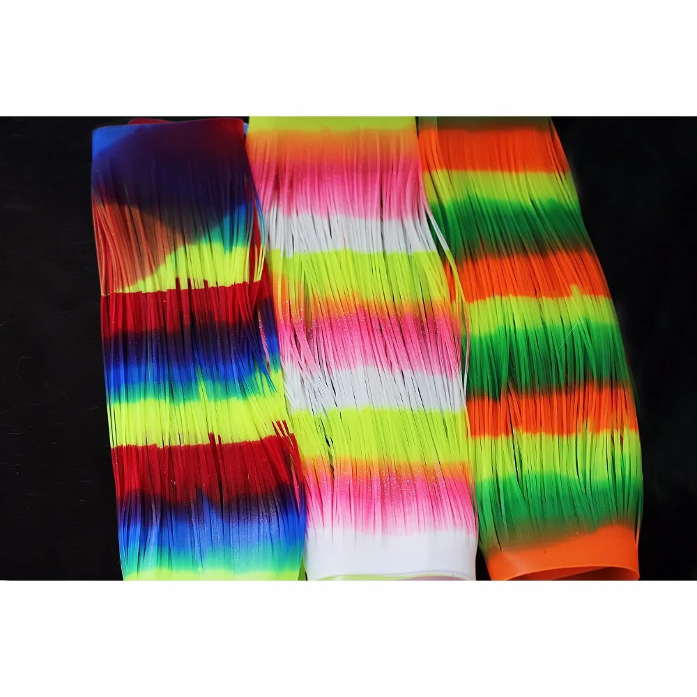 

Tigofly 3 pcs Multicolor Rainbow Color Silicone Skirts Legs whole sheet DIY Spinner Bait Squid Rubber Thread Fly Tying Materials