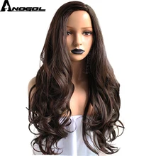 Anogol высокая температура волокно Perruque глубокий Peruca длинные тела волна Полный волос парики#2 темно-коричневый синтетический парик для женщин костюм