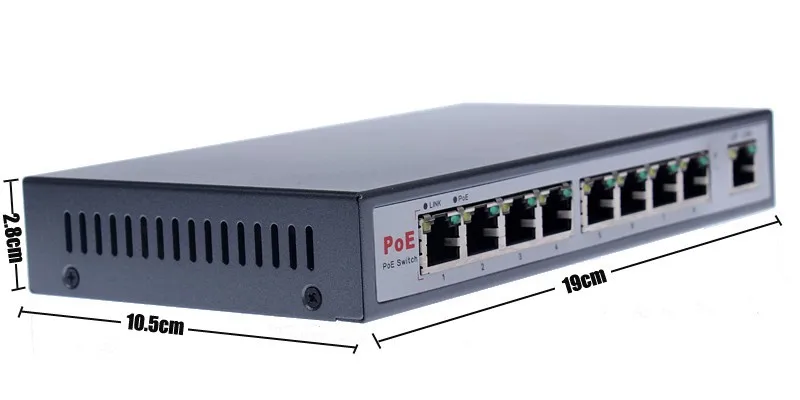 IEEE802.3af PoE коммутатор 8 Порты и разъёмы для IP Камера Мощность Over Ethernet PoE и оптической передачи для IP Камера Системы сетевые коммутаторы