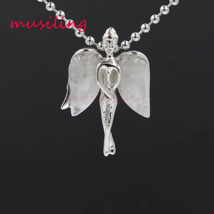 Ожерелье крылья ангела Подвески из натурального камня маятник рейки амулет аксессуары Викка ведьма ювелирные изделия для женщин 1 шт