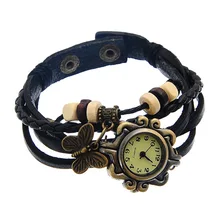 FUNIQUE Fashion Casual Women Quartz Wristwatch Bracelet Multilayer Leather Butterfly Charm Bracelet Watches Clock Hour Dress