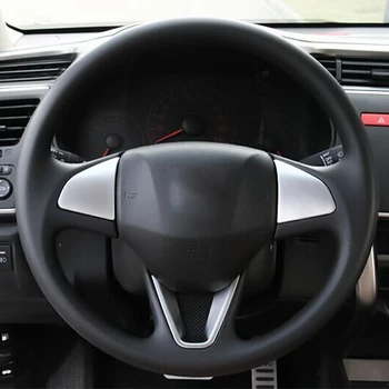 

For Honda New Fit City Jazz 2014 2015 Car Styling Accessories ABS Chrome Steering Wheel Panel Cover Trim
