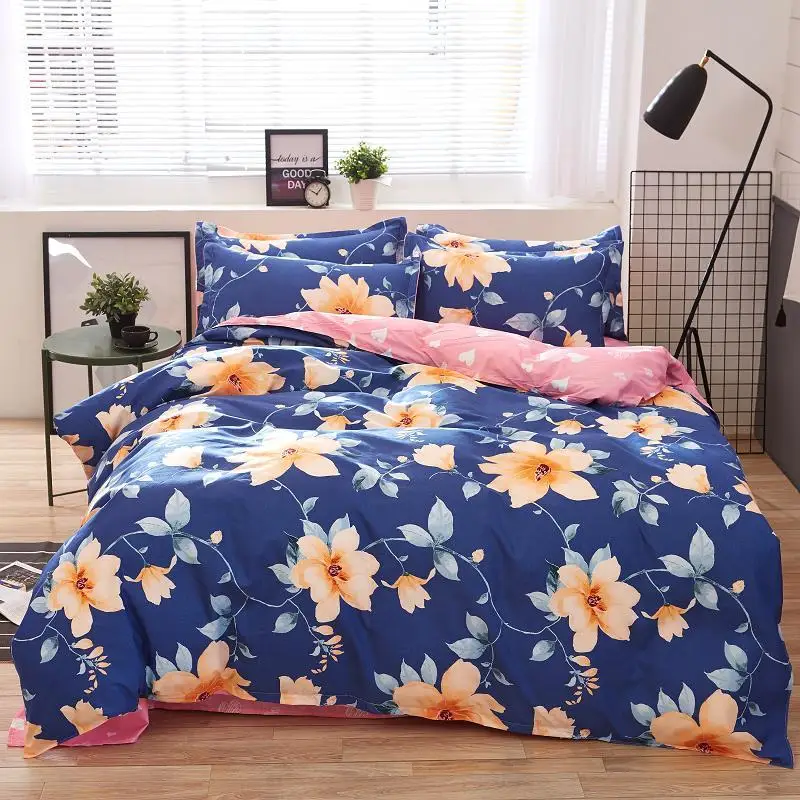 

Home Textile Fashion Pastoral Style 4 Pcs Bedding Set Bed Sheet+duvet Cover+pillowcase Cloud Bed Cover Bedlinens 5 Size #357