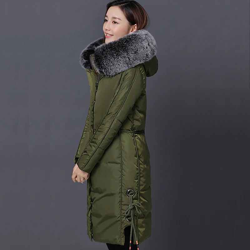 Parkas Avec red Mince Capuchon À Chaud De Lz419 Femmes Apoeng Black green Vestes Zipper Fourrure coffee Femelle Manteaux Camperas Long Col Doudoune 2019 D'hiver 31uKJcTlF