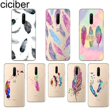 ciciber Colored Feather Phone Case For Oneplus 7 Pro 1+7 Pro Soft TPU Cover for Xiaomi 9 Coque For Redmi Note 7 6 Pro Funda Capa