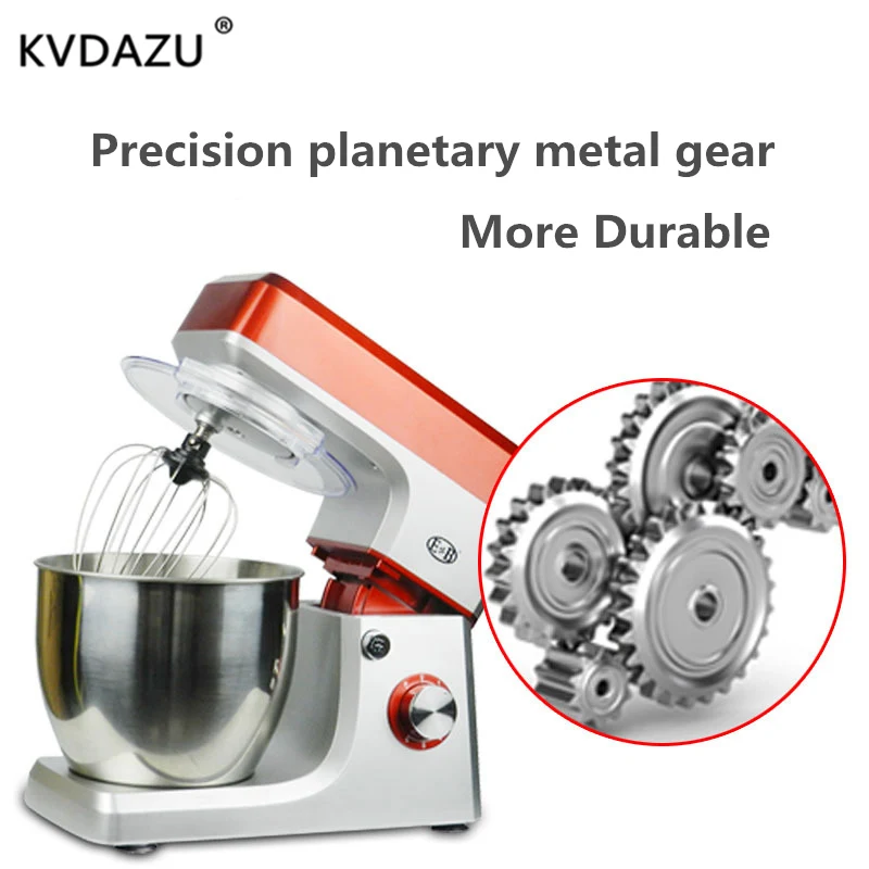 1200W 6.5L Stainless Steel Bowl 6-speed Kitchen Food Stand Mixer Cream Egg Whisk Blender Cake Dough kneading Bread Maker Machine