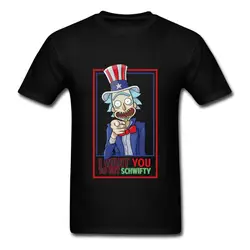Плюс Размеры дядя Рик Морти мультфильм футболка Для мужчин последние Дизайн футболка я хочу, чтобы вы Получить Schwifty хлопковая рубашка Для