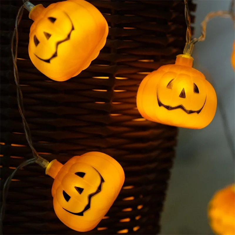 2019 New 1 Set Pumpkin 10 LED String Lights Halloween Decoration Lights Warm White Halloween Home Decoration Accessorie