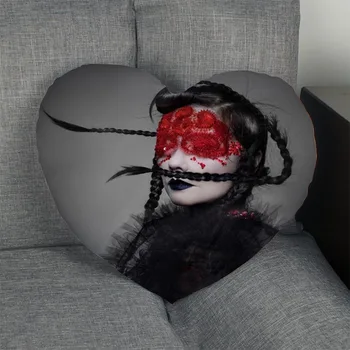 

New arrival Custom zipper Pillowcase Cover medulla bjork Heart Shape Pillow Cover Size 41x36cm,47x42cm