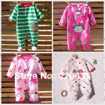 

retail new 2016 autumn winter baby clothing set,newborn baby,toddler boy girl cartoon romper,bodysuit,fleece overall,jumpsuit