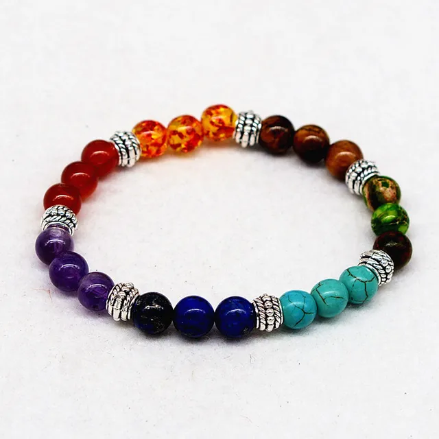 7 Chakra Healing Balance Bracelet Natural Stone Tiger Eye Crystal 7 Chakra Healing Balance Bracelet Natural Stone Tiger Eye Crystal Color Rainbow Lucky Bead Reiki