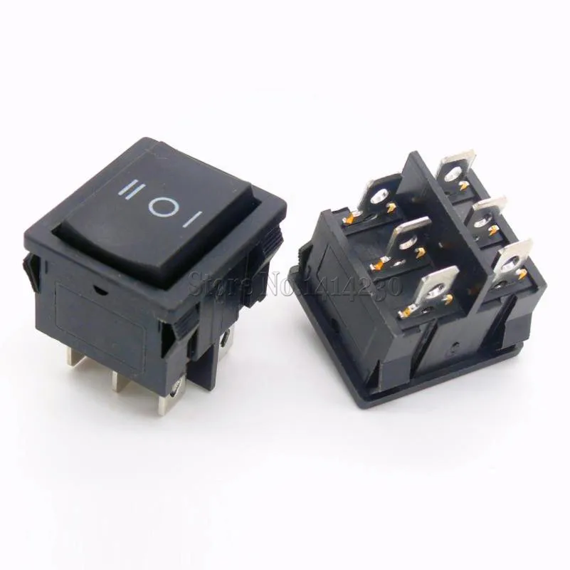 KCD5 21X24mm 21*24mm 6 Pin 3 положения 6A/12A 250VAC ВКЛ ВЫКЛ SPDT оснастки в черный кулисный
