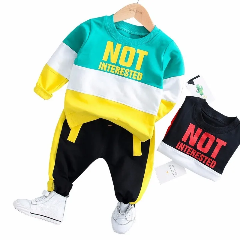 

2019 Spring Baby Girl Boy Clothing Infant Clothes Suits Casual Sport Cotton T Shirt Pants 2PCS/Sets Kid Child Toddler Tracksuits