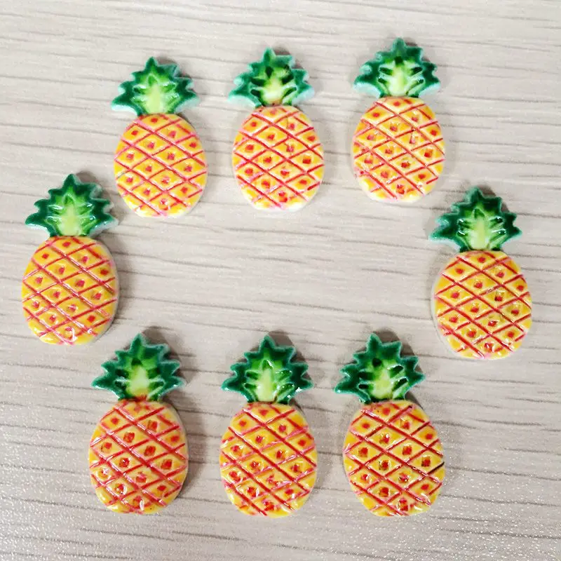 

DIY 20pieces/lot 12*23 mm flat back resin convex form false pineapple fruit process scrapbooks -A734