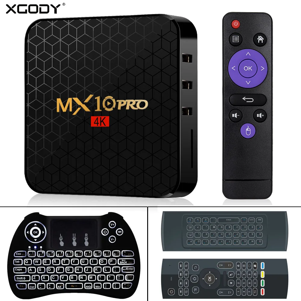 XGODY MX10PRO Android 8,1 Oreo Smart tv BOX 2 + 16G четырехъядерный 4K фильмы медиаплеер H.265 2,4G wifi телеприставка