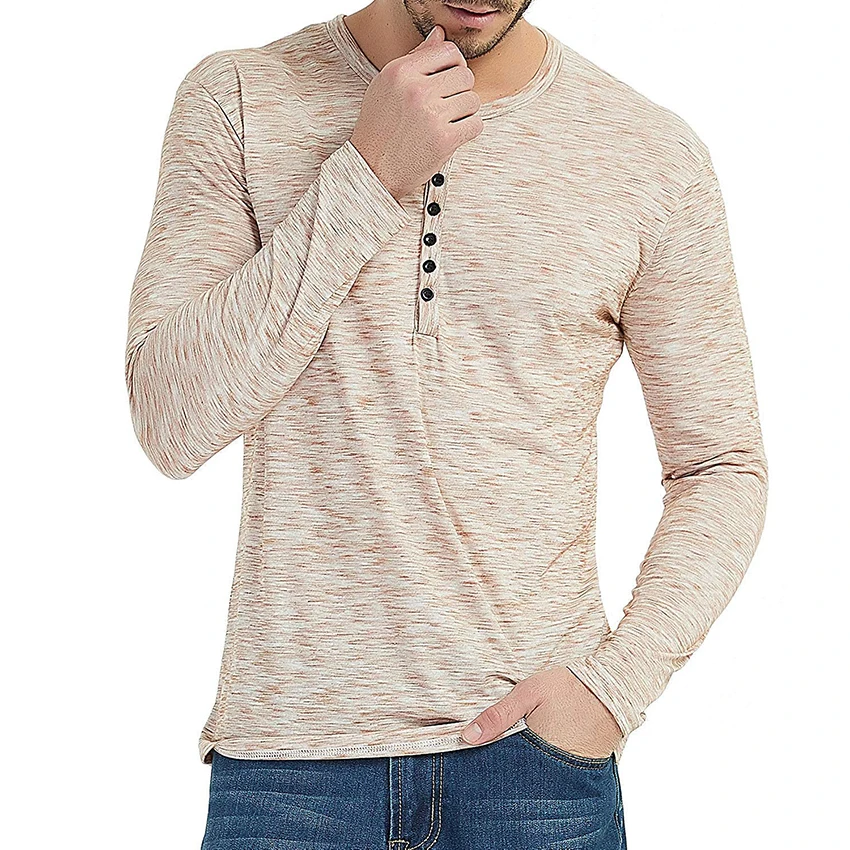 Men Slim Fit Tee Shirt Long Sleeve Autumn Spring Henley Tshirt Streetwear Button Collar Hipster Tshirt Men Clothing Basic Top T Men Slim Fit Tee Shirt Long Sleeve Autumn Spring Henley Tshirt Streetwear Button Collar Hipster Tshirt Men Clothing Basic Top T