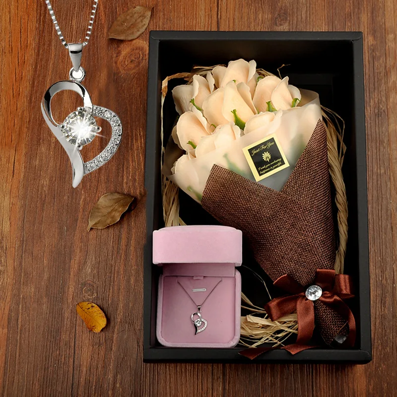 

Artificial flower Scented Soap Roses Bouquet Artificial Flower Real Touch Gift Box For Valentine Wedding Birthday Party Dec
