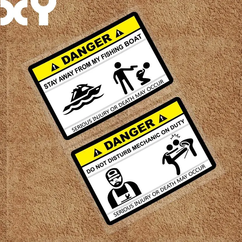 

XY Funny Warning DANGER Fishing Sticker Outdoor Fishing Car Stickers for Sailboat Motorboat and So On