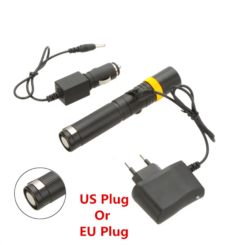 

LED Flashlight Mini Handy Flashlight 1000LM 3 Modes Zoomable Flashlight Torch Lamps for Hunting Camping+Charger+Car Charger