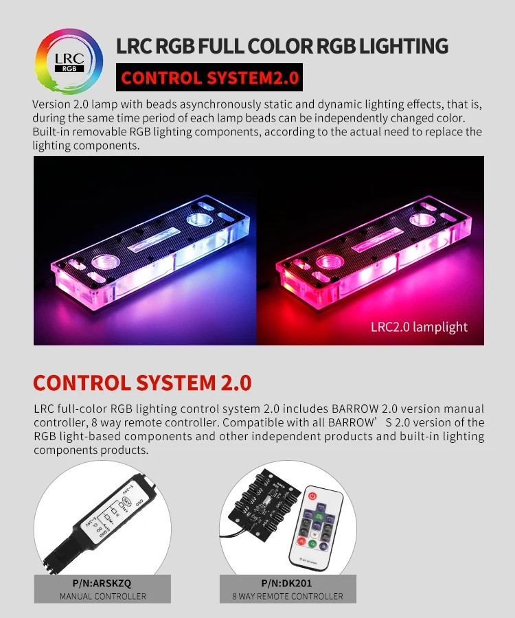 Barrowch FBRWB-PA/FBRHS-LA, ram водяные блоки/комплекты, LRC 2,0 освещение, стандарт с ram охлаждения Armors
