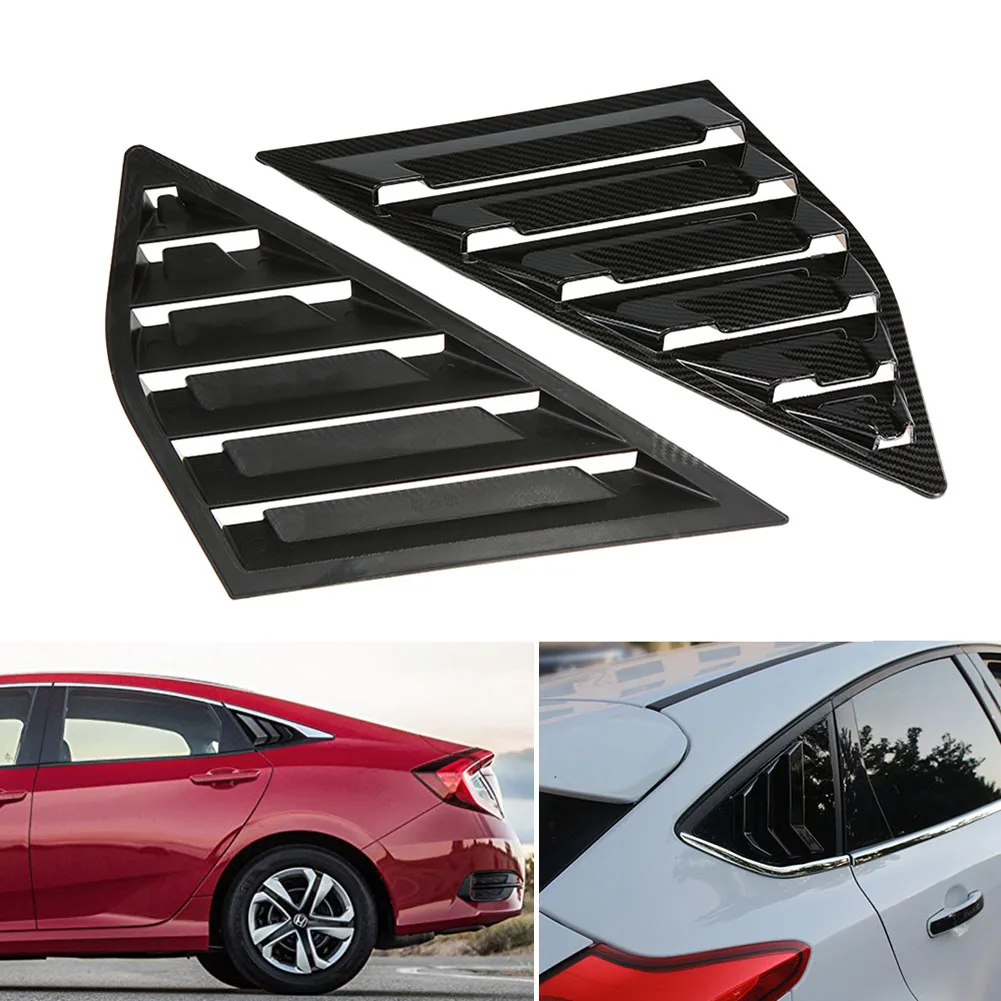 

2019 Hot 1 Pair Side Louvers Vent Hatchback Carbon Fiber ABS Window for Ford Focus Peugeot ST RS MK3 BX