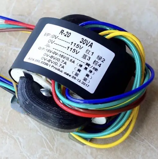 

16V-0-16V 0.6A 8V 0.7A 8V 0.7A Transformer R Core R20 custom transformer 115V/115V 30VA copper DAC pre-amplifier HIFI decoder