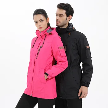 

2018 men and women wear long clothing warm water waterproof cold proof one coat three wear suits hiking assault jacket