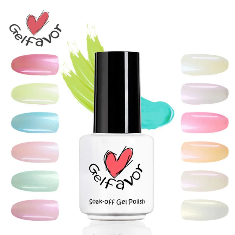 

Gelfavor Pearl Series Nail Gel Polish UV LED Lamp Gel Lacquer Semi Permanent Varnish Need Stamping Base&Top Coat Primer