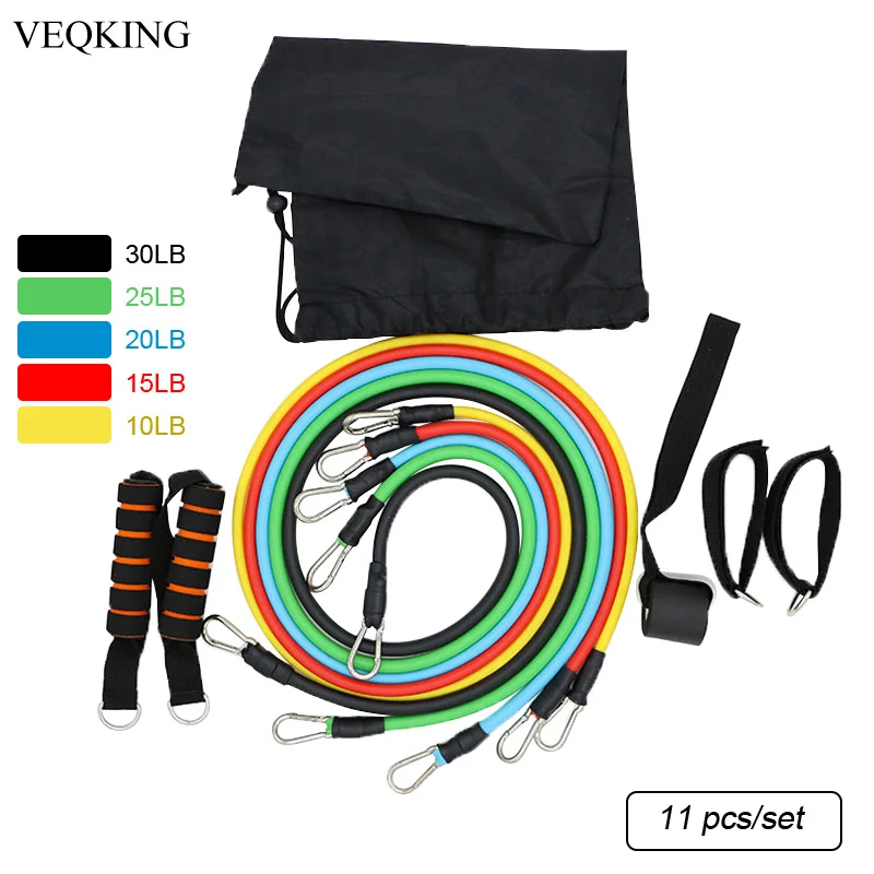 11 Pcs/Set Latex Resistance Bands Crossfit,Training Exercise Yoga Tubes Pull Rope,Rubber Expander Elastic Bands For Fitness