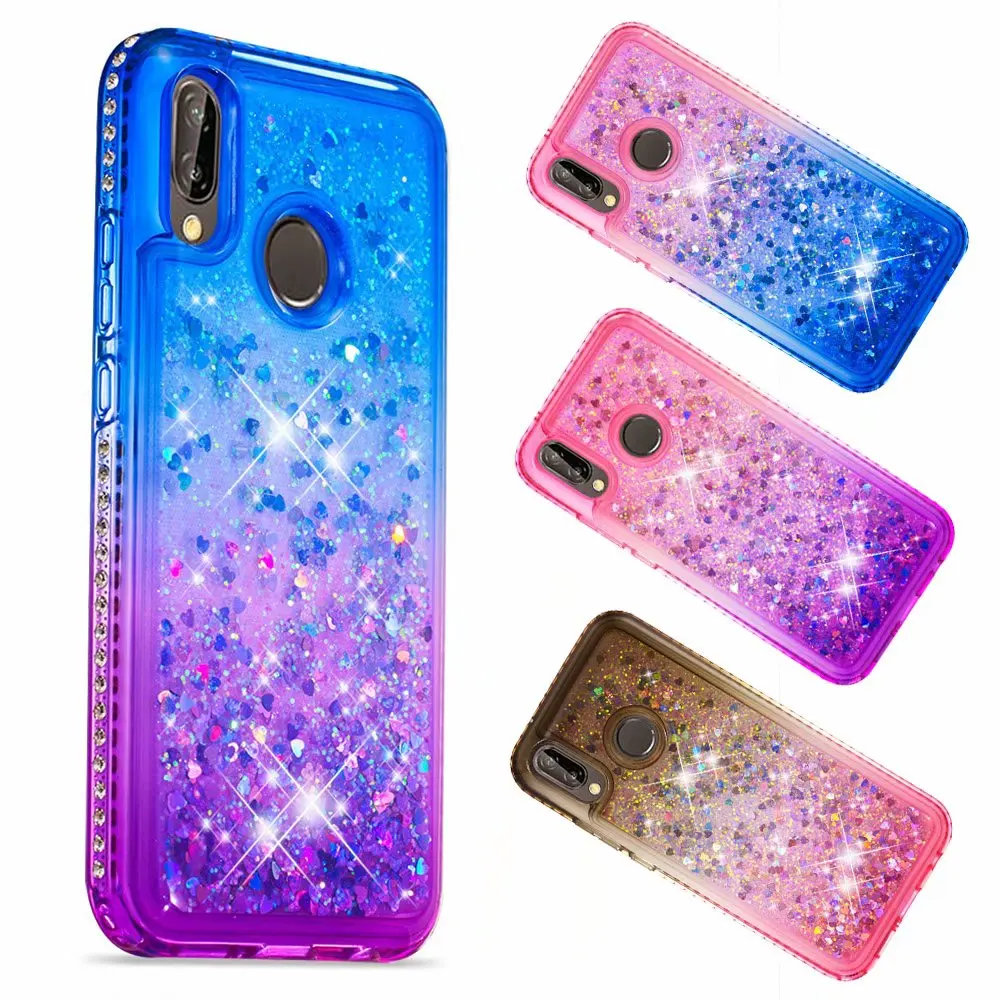 Gradient Glitter Liquid Diamond Bling Soft TPU Case Cover sFor Huawei P20 Lite Floating Shiny Phone Coque sfor Huawei Nova 3E    (6)