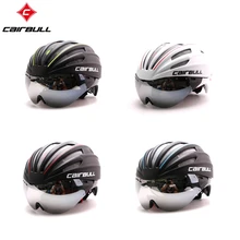 Cairbull Road Bike Helmet Aero Fietshelm Racefiets Goggles Bicycle Cycling Ultralight Integrally-molded MTB TT Magnetic UV Visor