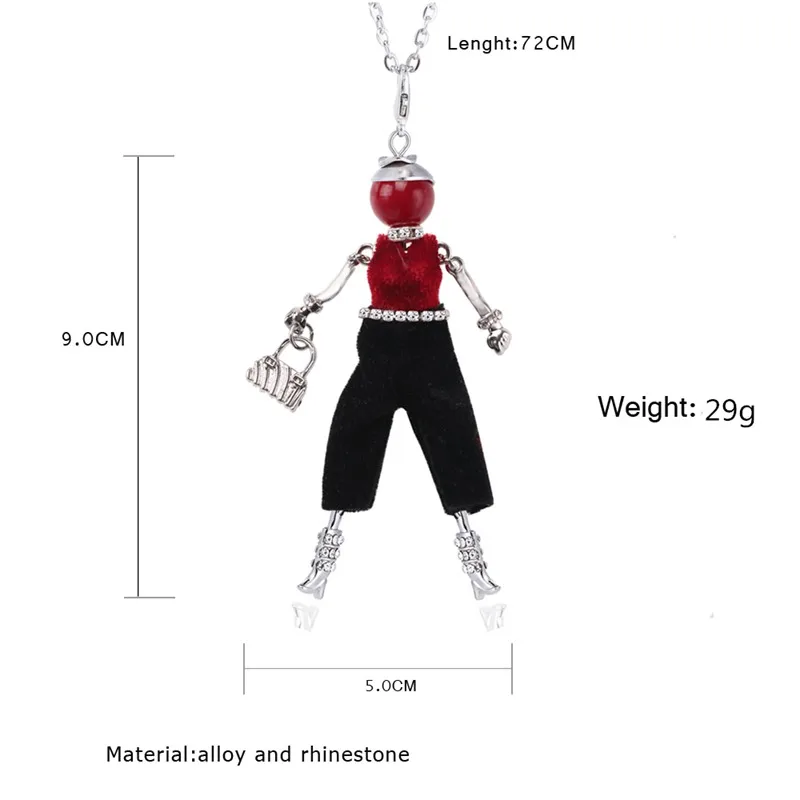 Bohopan, женские модные ювелирные изделия, ожерелье, блестящая кукла со стразами, подвески на шею, цепь, высокое качество, элегантное колье, femme Bijoux