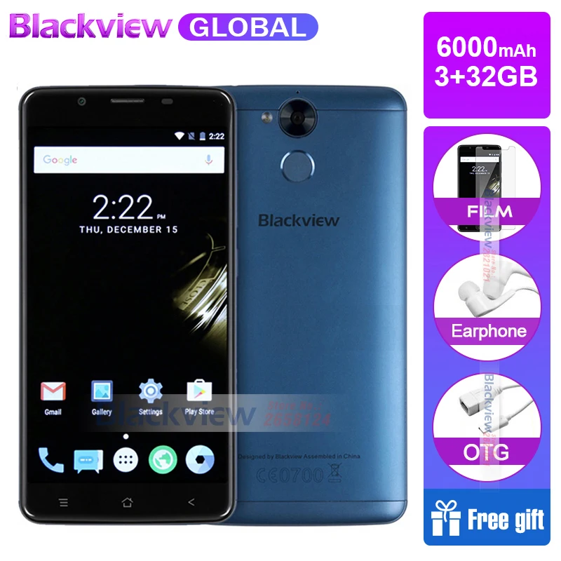 Смартфон Blackview p2 Lite 3 ГБ Оперативная память 32 Встроенная Android 7 0 сотовый телефон