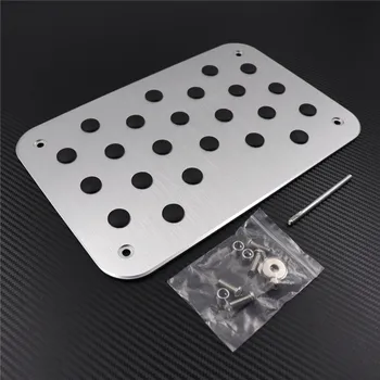 

TTCR-II Car Accessories Aluminum Alloy Car Floor Mats Carpet Heel Pad Plate Pedal Foot Rest Mat Cover