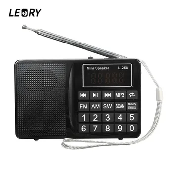 

LEORY L-258 TF FM/AM/SW Multiband Radio Speaker 220V 800mah MP3 Radio Receiver AUX USB Auto Search Radio Player
