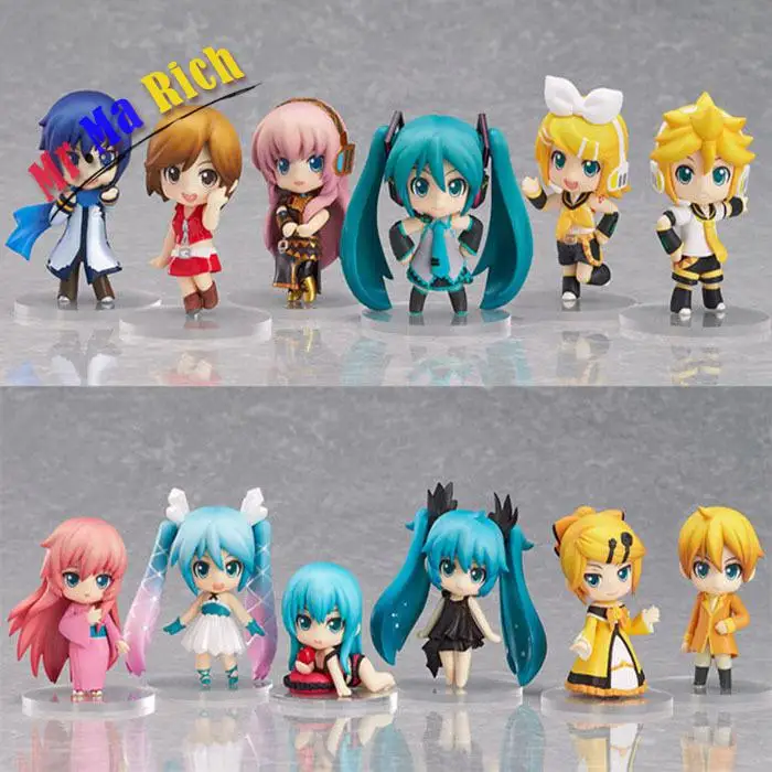 

12pcs/set Vocaloid Hatsune Miku Family Figures Rin Len Ruka Kaito Meiko Anime Figure