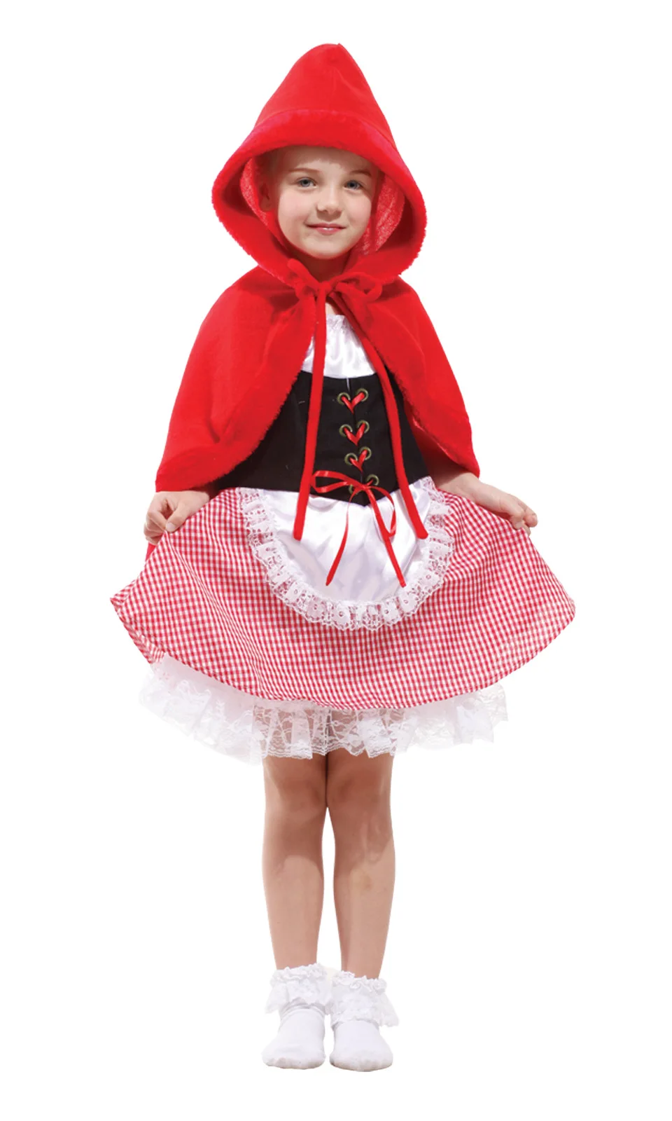 Детская красная одежда с капюшоном для верховой езды для маленьких девочек; детский маскарадный костюм; маскарадный костюм на Хэллоуин; Рождественский карнавальный костюм; COS маскарадный костюм
