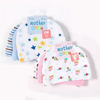 Mother Nest 3pcs/lot Baby Hats Pink/Blue Star Printed Baby Hats & Caps for Newborn Baby Accessories
