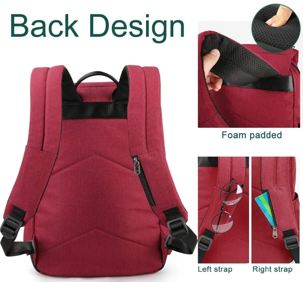  Tigernu Fashion Women Red USB Recharging School Bag Backpack for Teenagers Girls Anti theft Female  - 32847245048