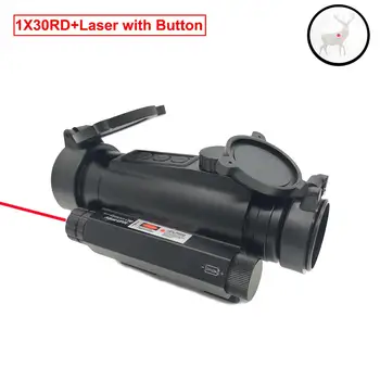 

1X30 Compact Red Dot Sight Scope with Red Laser with Button Tactical Optics Riflescope Rifle Scopes for Hunting